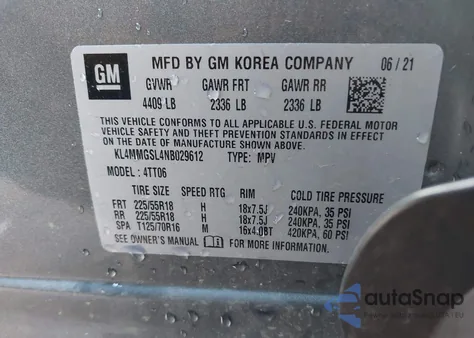 2022 Buick Encore Gx Awd Essence из США, поврежденный, VIN KL4MMGSL4NB029612